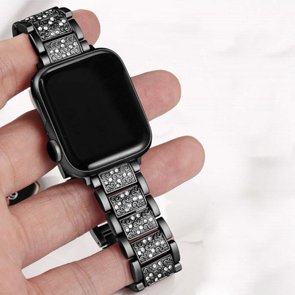 Fashion Bling Diamond Strap For Apple Watch Band Wristband Black Watch Bands