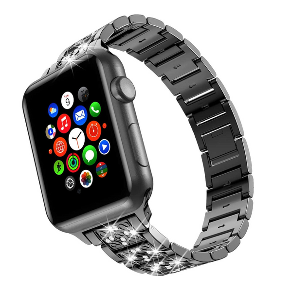 Watch Bands Fashion Bling Diamond Strap For Apple Watch Band Wristband Black