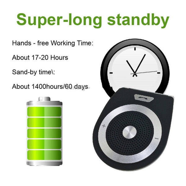 Bls Pro6 Sun Visor Clip Wireless Bluetooth V4.1 Handsfree Car Kit Speakerphone