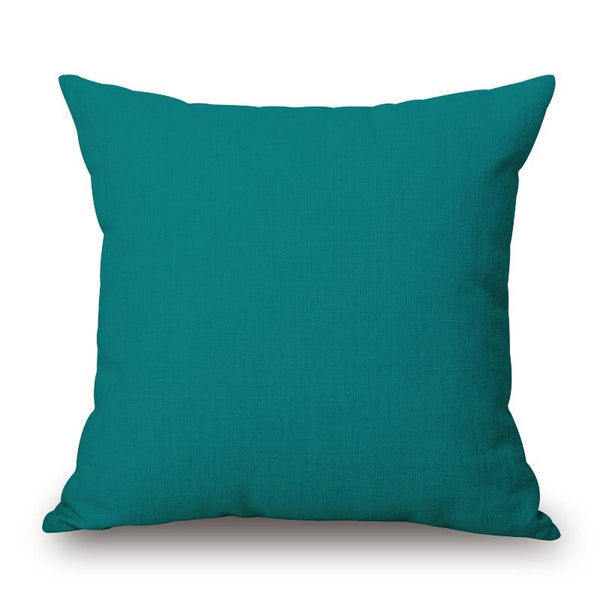Blue Green Cotton Linen Pillow Cover Cushions & Decorative Pillows