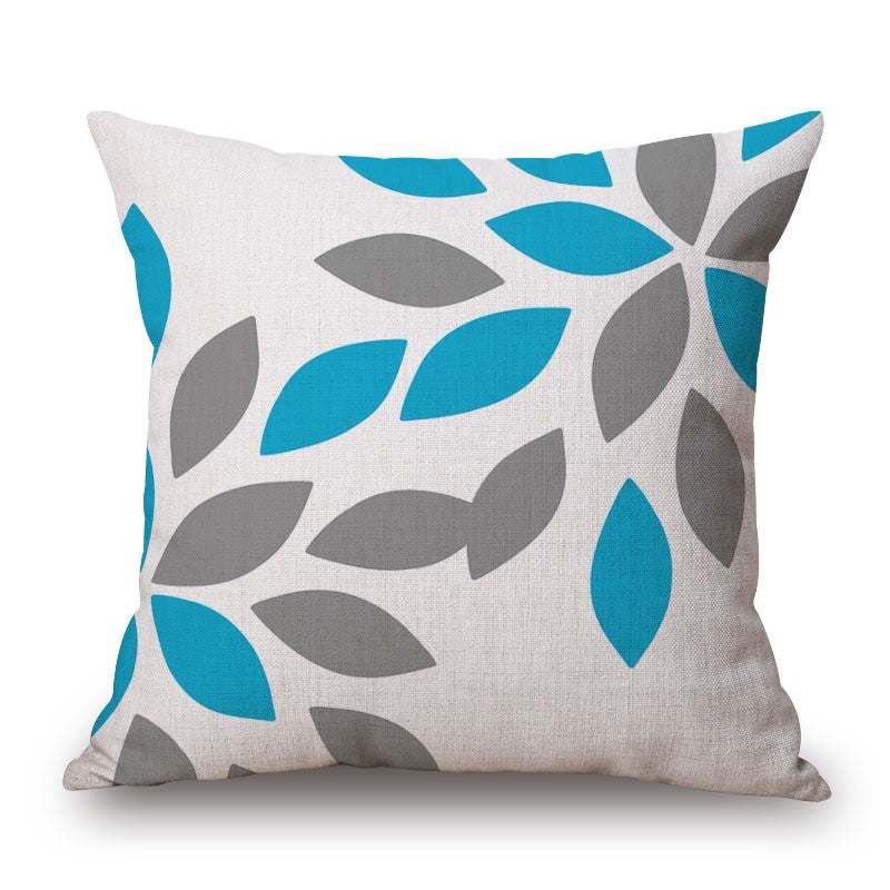 Blue White Grey Cotton Linen Pillow Cover Cushions & Decorative Pillows