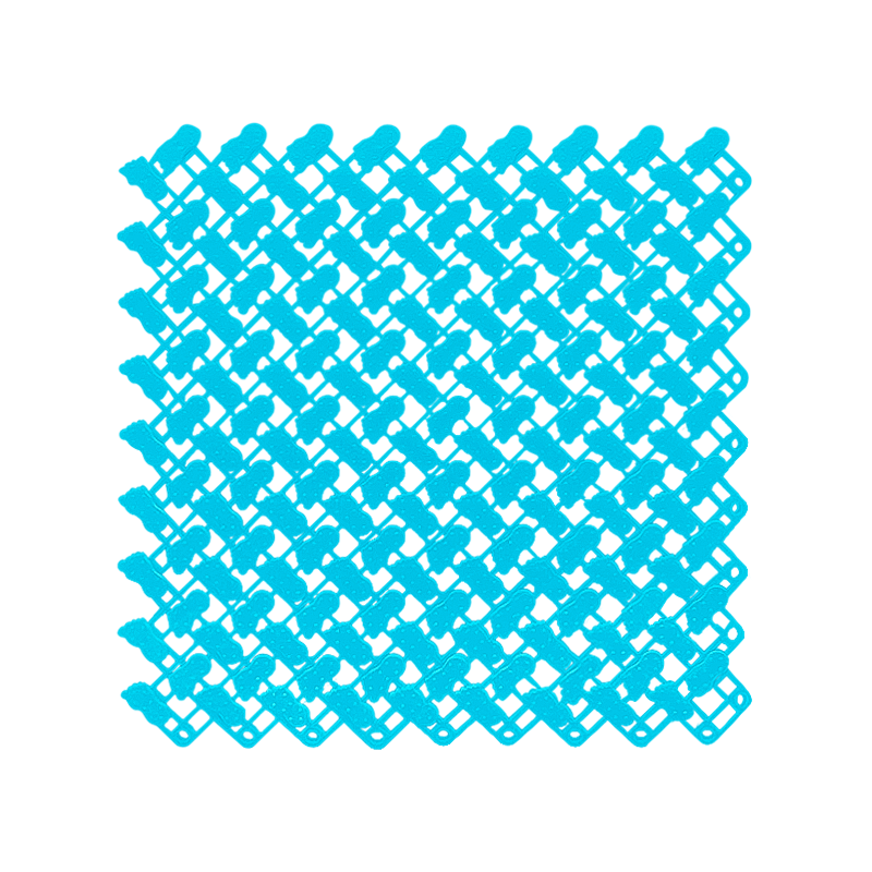 Splicing Mat Blue 25 Centimetre Non Slip Bathroom Mesh Drainage Carpet Bath Mats Rugs & Toilet Covers