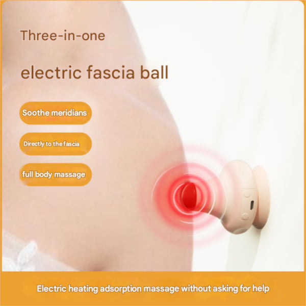 Blue [Stone + Hot Compress] Silicone Fascial Massage Ball With Suction Muscle Relaxation For Yoga And Therapy Massagers