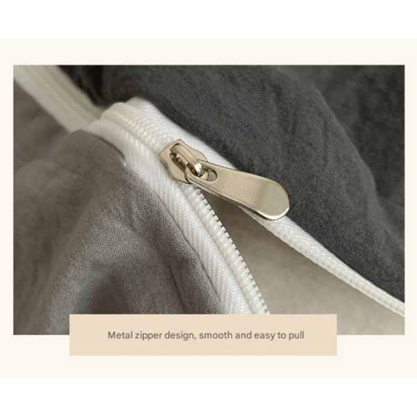 Blue Solid Color 1.5M Bed Fitted Sheet Set With 200X230cm Duvet Cover 4 Piece Bedding Sheets