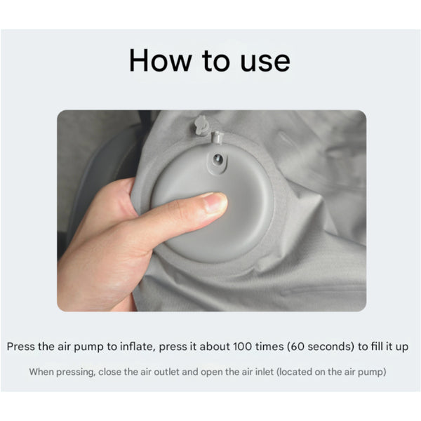 Blue Ultralight Inflatable Lumbar Support Pillow Portable Ergonomic Back Cushion For Travel Office & Car Seat & Posture Cushions