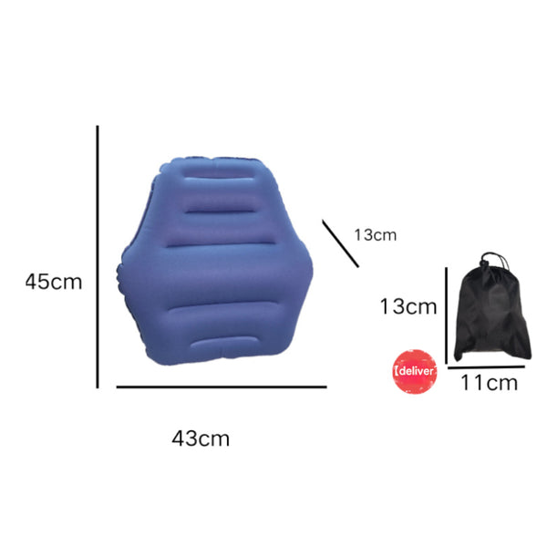 Blue Ultralight Inflatable Lumbar Support Pillow Portable Ergonomic Back Cushion For Travel Office & Car Seat & Posture Cushions