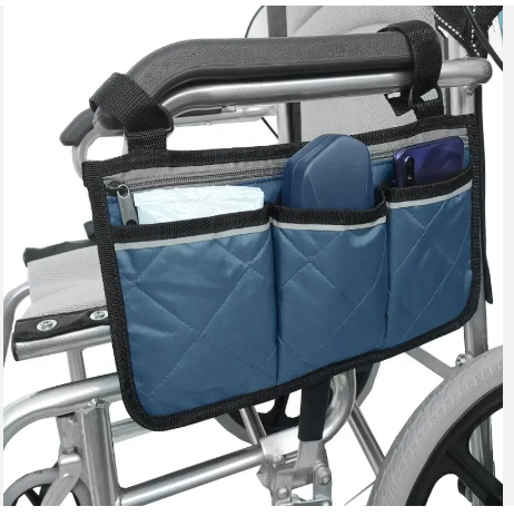 Pram Organisers & Nets Cycling Walker Bag Rollator Organizer Pockets Wheelchair Scooter Stroller Side Storage