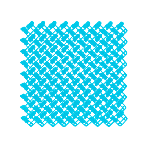 Splicing Mat Blue 25X25cm Non Slip Bathroom Mesh Drainage Floor Carpet Bath Mats Rugs & Toilet Covers