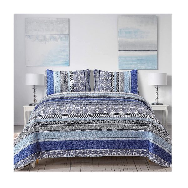 Sophisticated Quilted Coverlet And Pillowcases Set: Timeless Addition Queen Size Queen Doonas