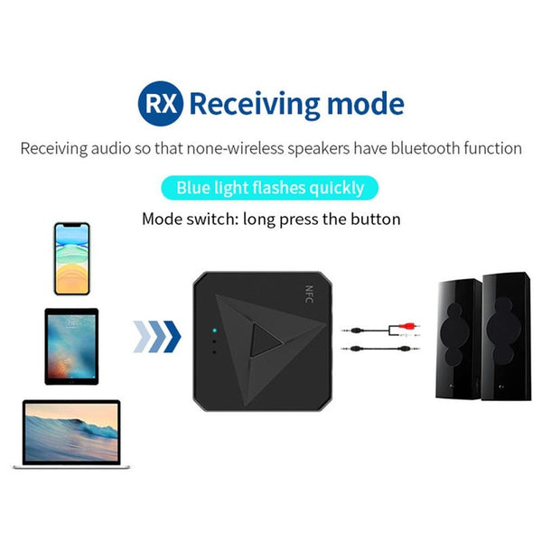 Bluetooth 5.0 Rca Audio Receiver Wireless Transmitter Low Latency Adapter For Tv Watching Pc Home Stereo