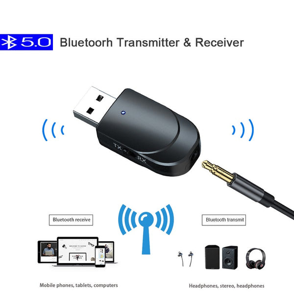 Bluetooth 5.0 Receiver Transmitter 2 In 1 Mini Stereo Audio Aux Rca Usb 3.5Mm Jack For Tv Pc Car Kit Wireless Adapter