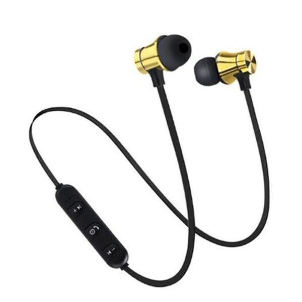 Bluetooth Headset Sports Hands Free Wireless With Microphone Black Headsets