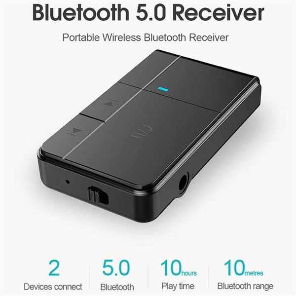 Bluetooth Receiver With Mic Handsfree 3.5 Mm Aux Wireless Bt 5.0 Adapter