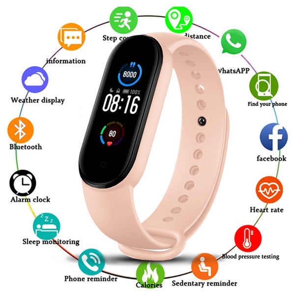 Bluetooth Smart Fitness Bracelet Heart Rate Monitor Watch Wristband Health Exerc