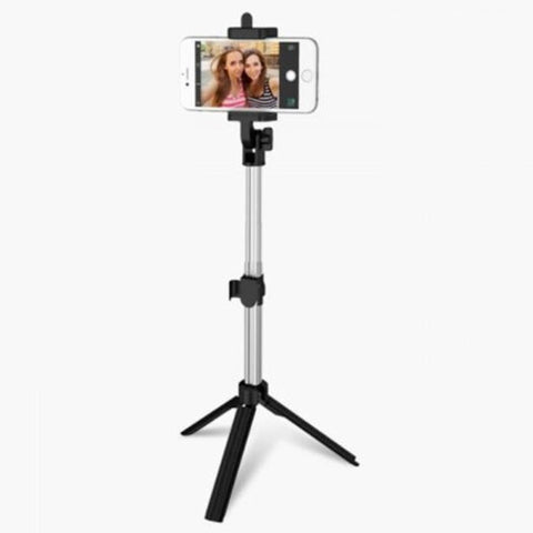 Multi-Function Mini Expandable Bluetooth Stretchable Tripod Selfie Stick Black