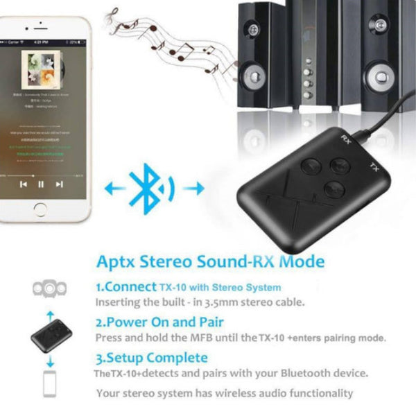 2 In 1 Wireless Bluetooth 5.0 Receiver Transmitter Adapter Handfree Car Kit