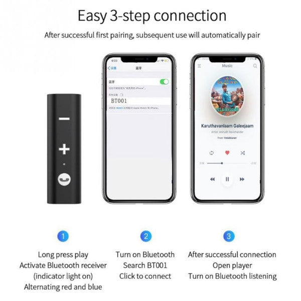 USB Bluetooth Adapters/Dongles Bluetooth Receiver 3.5Mm Aux Audio Adapter Plug And Play Music Rechargeable 5.0