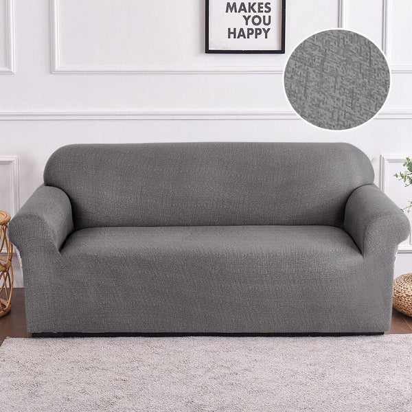 2 Seater Sofa Cover Solid Gray Style Protection For Living Room Chair Slipcover Slipcovers
