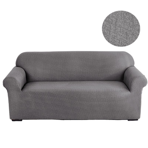 4 Seater Sofa Cover Solid Gray Elastic Stretchable Slipcover For Living Room Slipcovers