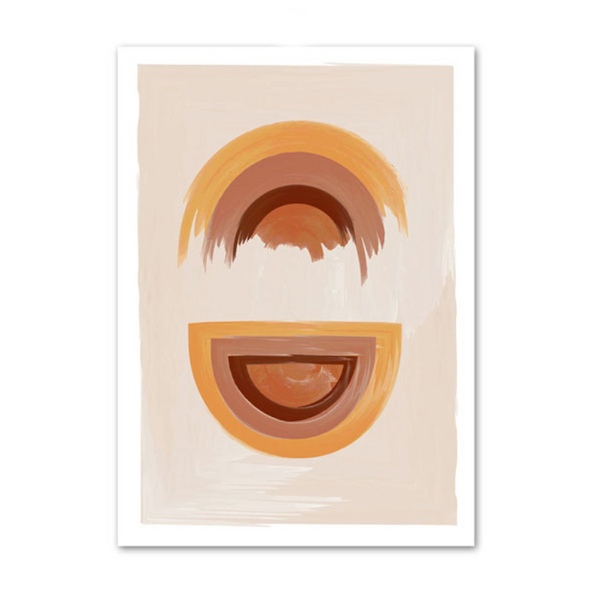 Bohemian Dreamer Canvas Prints Abstract Burnt Orange Wall Art Painting Terracotta Rainbow Posters & Prints