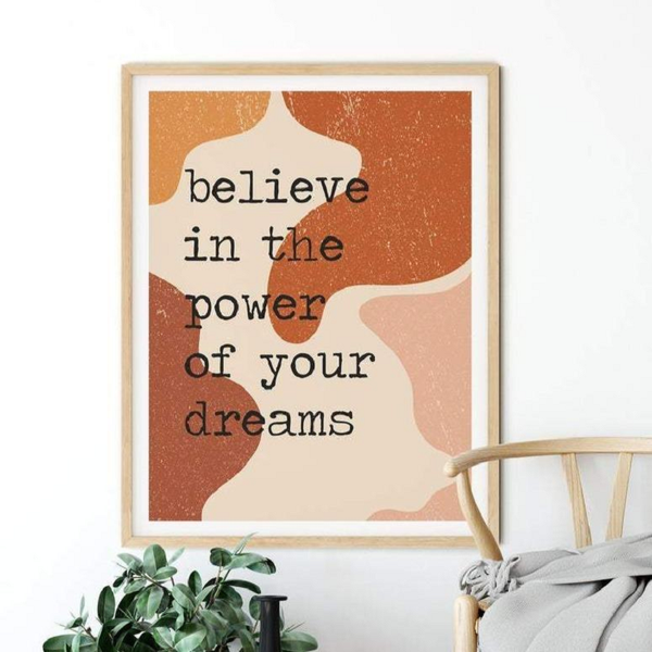 Bohemian Dreamer Canvas Prints Abstract Burnt Orange Wall Art Painting Terracotta Rainbow Posters & Prints