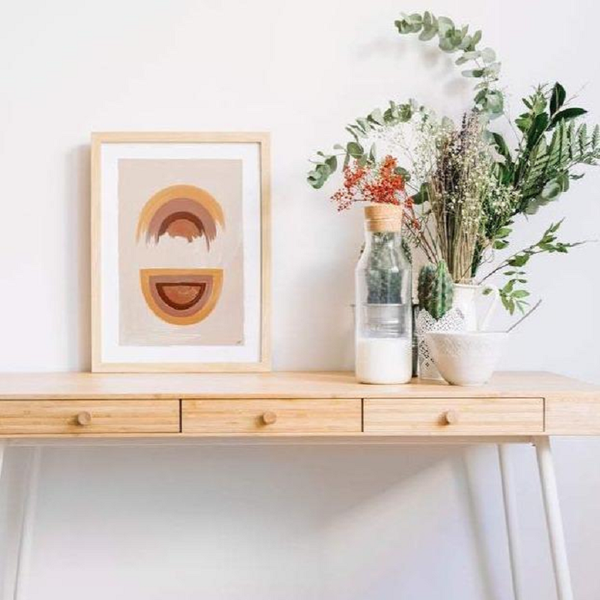 Bohemian Dreamer Canvas Prints Abstract Burnt Orange Wall Art Painting Terracotta Rainbow Posters & Prints