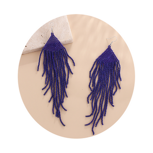 Bohemian Ethnic Vintage Colourful Handmade Beads Tassel Boho Beaded Hanging Earrings