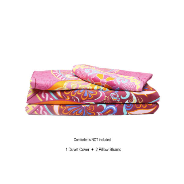 Boho Printed Duvet Cover Set 3 / Pcs Quilt Pillowcases Eo