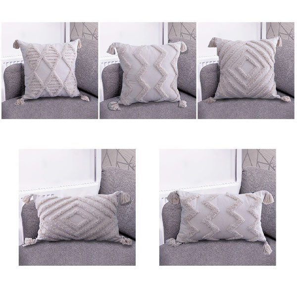 Boho Tufted Tasseled Cushion Covers