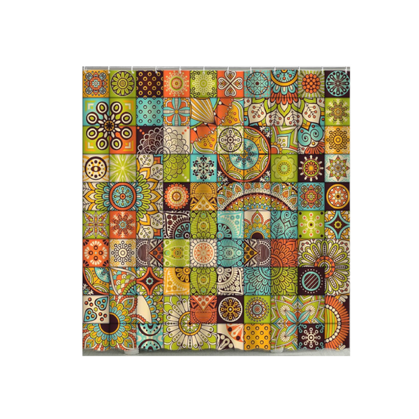 Boho Mandala Colourful Waterproof Shower Curtain Bathroom Decor Shower Curtains