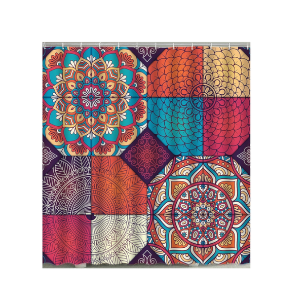 Boho Mandala Colourful Waterproof Shower Curtain Bathroom Decor Shower Curtains