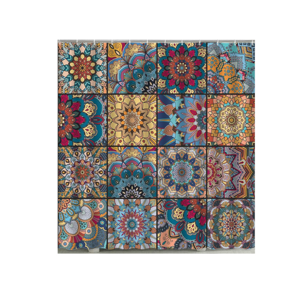 Boho Mandala Colourful Waterproof Shower Curtain Bathroom Decor Shower Curtains