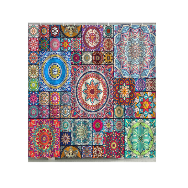 Boho Mandala Colourful Waterproof Shower Curtain Bathroom Decor Shower Curtains