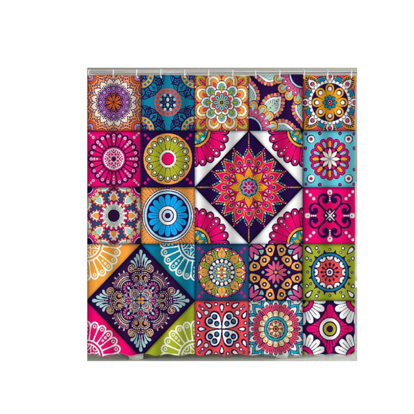 Boho Mandala Colourful Waterproof Shower Curtain Bathroom Decor Shower Curtains