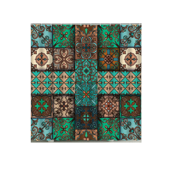 Boho Mandala Colourful Waterproof Shower Curtain Bathroom Decor Shower Curtains