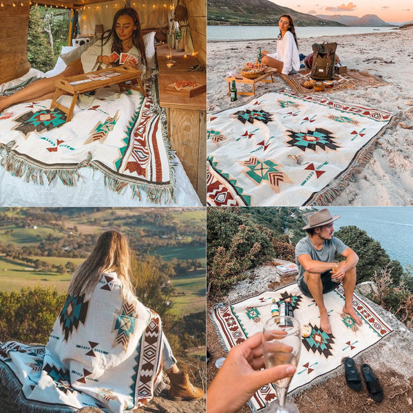 Boho Tribal Throw Blankets Picnic Rugs Bedroom Decor Throws & Afghans