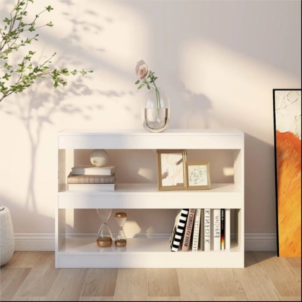 Book Cabinet/Room Divider High Gloss White 100X30x72 Cm