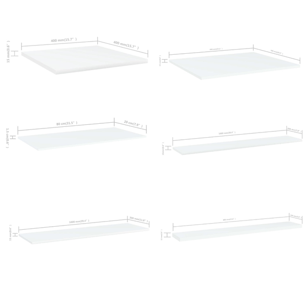 Bookshelves Bookshelf Boards 4 Pcs White Engineered Wood