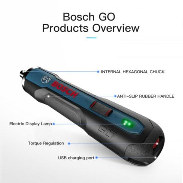 Bosch Go Rechargeable 3.6V Smart Cordless Screwdriver Modes Adjustable Torques Tool Kits