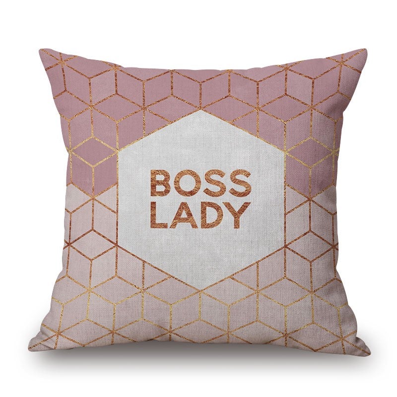 Boss Lady On Cotton Linen Pillow Cover Cushions & Decorative Pillows
