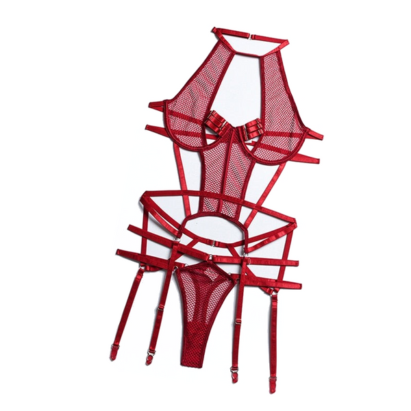 Mesh  Strappy Bandage Bodysuit Women Lingerie Colour Black Royal Blue White Bodysuits