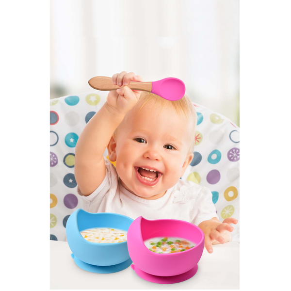 Silicone Baby Feeding Bowl Tableware For Kids Waterproof Suction With Spoon Baby Feeding Sets