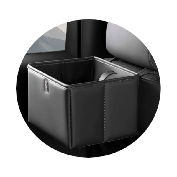 Black Foldable Car Trash Bin And Storage Box 23X17x15cm, Space Saving, Convenient Design Other Car Interior