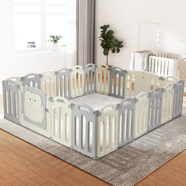 Keezi Little One Playpen 20 Panels Foldable Fence Safety Activity Centre Baby Playpens