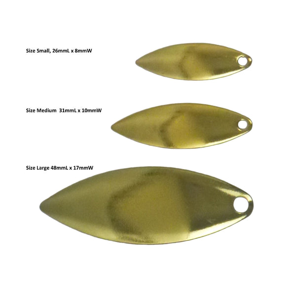 Artizan Smooth Willow Blade Brass 26Mml X 8Mmw Qty 5 Baits & Lures