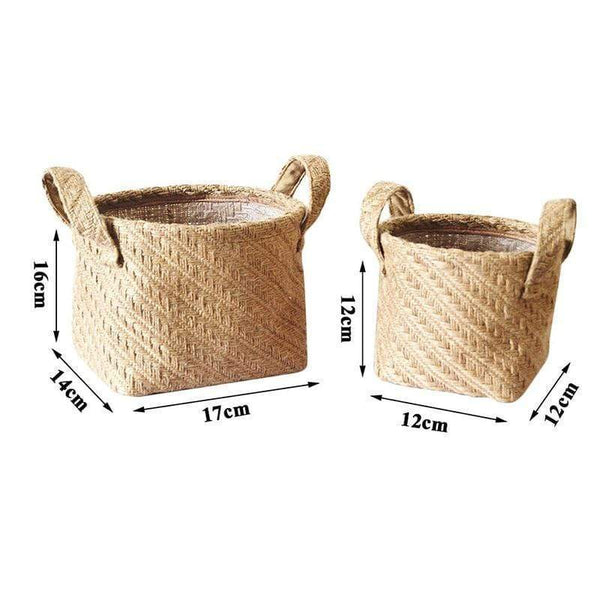 Jute Cloth Basket Home Storage Ideas Boho Decor Baskets
