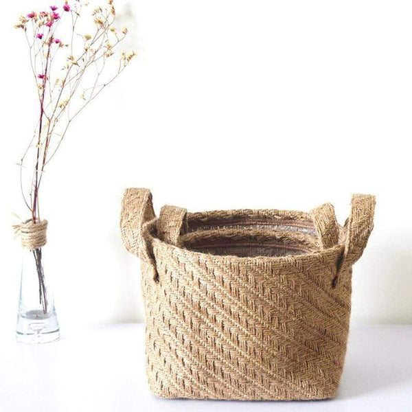 Jute Cloth Basket Home Storage Ideas Boho Decor Baskets