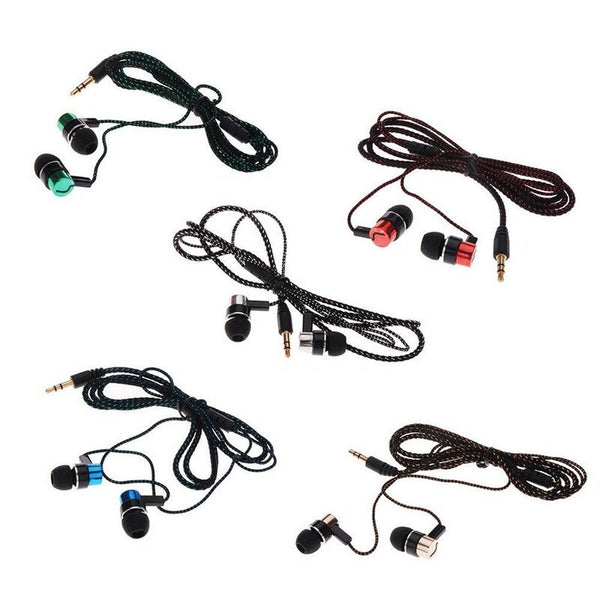 Universal 3.5Mm Stereo Mobile Phone Headphones Braided Wiring In Ear Headset Wired Earphones