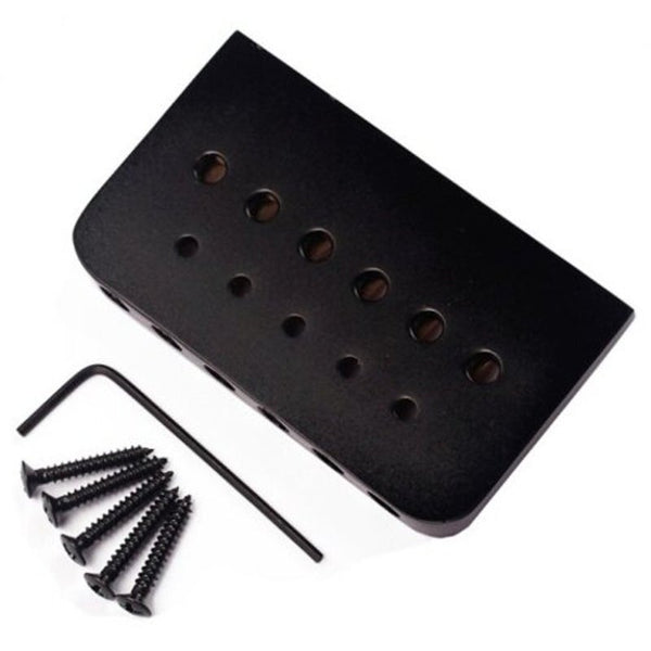 Brass Saddle 6 String Fixed Hard Tail Hardtail Guitar Bridge Black Guitar Parts