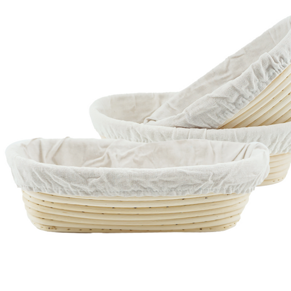 Banneton Brotform Dough Rattan Bread Proofing Basket With Cloth Cover 28X14x8cm Other Baking Accessories